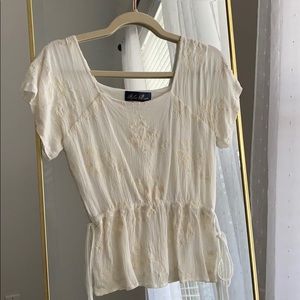 Ivory Floral Babydoll Shirt